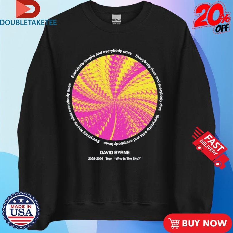 Official David Byrne Who Is The Sky Tour 2025-2026 Shirts