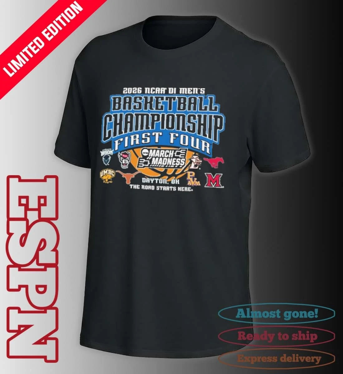 Official Dayton, OH NCAA 2026 Men’s March Madness First Four T-Shirt