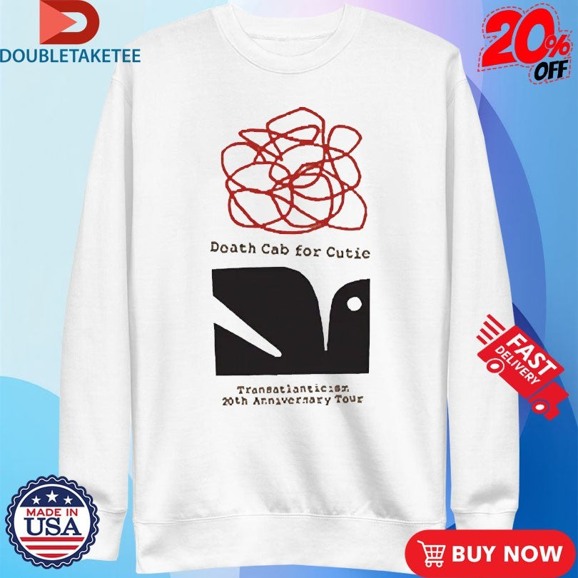 Official Death Cab For Cutie Typewriter 20th Tour Shirts