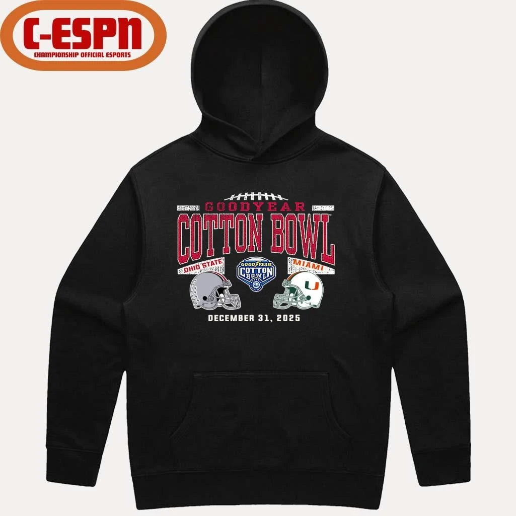 Official December 31 Miami Vs Ohio State 2025 Cotton Bowl Matchup T-Shirt