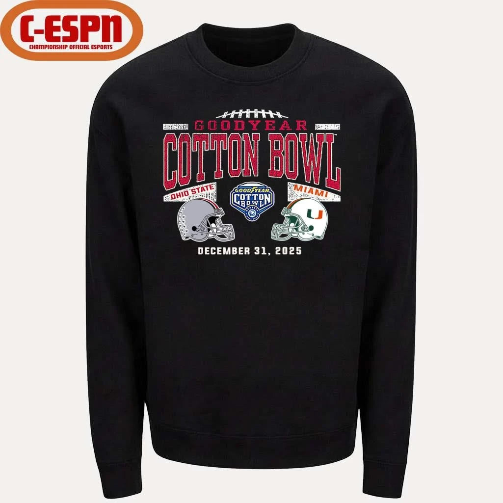 Official December 31 Miami Vs Ohio State 2025 Cotton Bowl Matchup T-Shirt