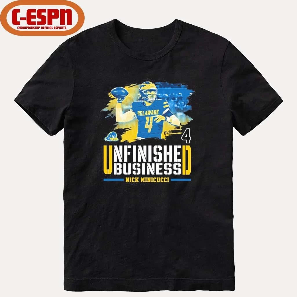Official Delaware Nick Minicucci Unfinished Business Shirt