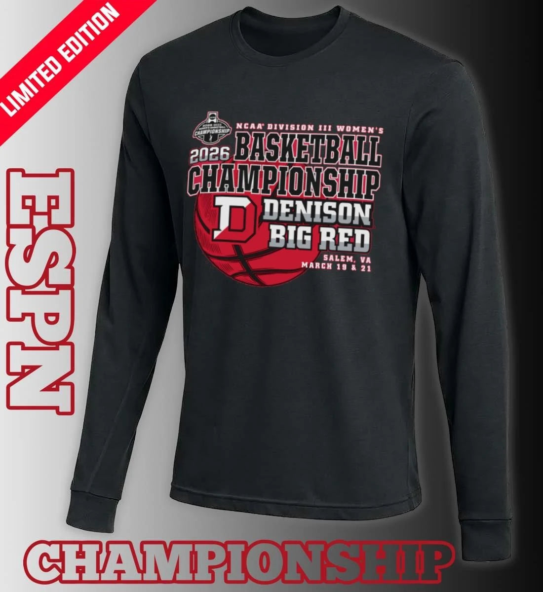 Official Denison Big Red 2026 NCAA DIII Women’s Basketball Championship Shirt