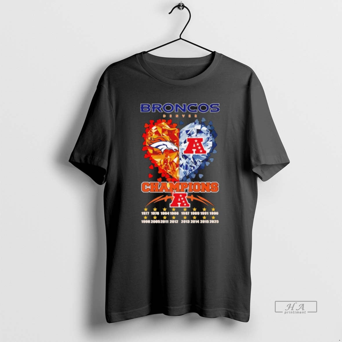 Official Denver Broncos 2026 Afc 16x Champions Diamond Heart T-Shirts, Hoodie, Sweatshirt | ZylaModa.com