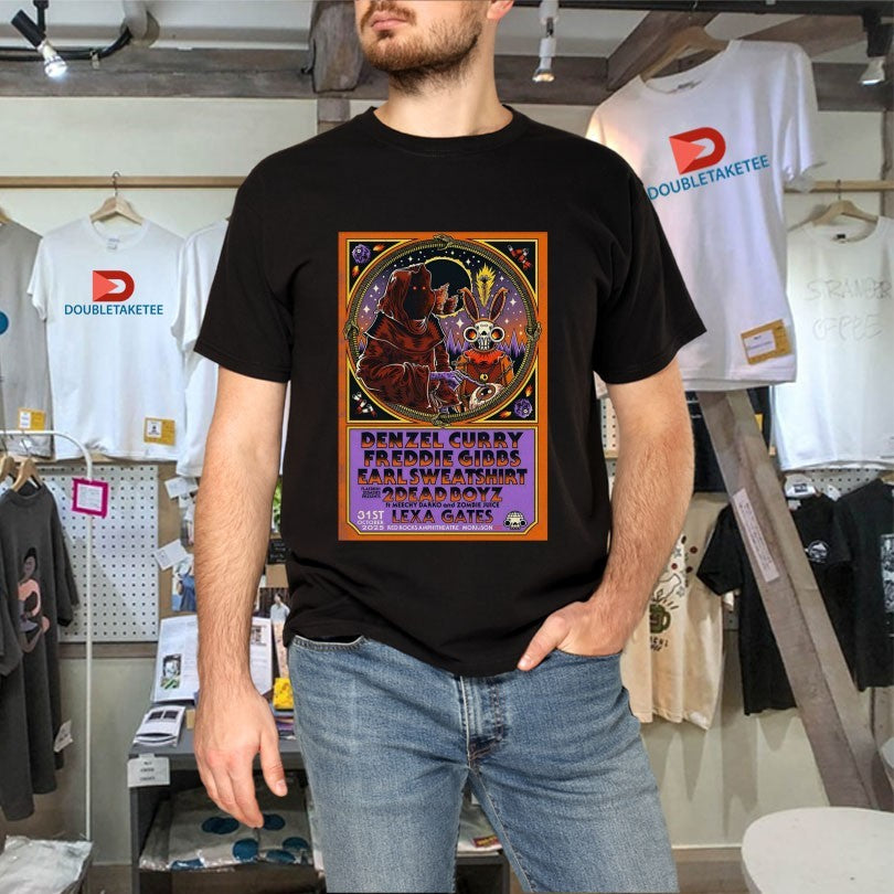 Official Denzel Curry And Freddie Gibbs With Earl Sweatshirt In Morrison CO On Oct 31 2025 Tour Shirts