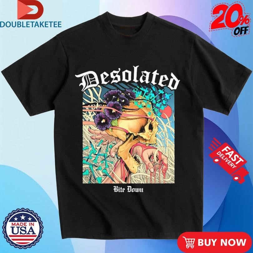 Official Desolated Bite Down Skull Hand Shirts
