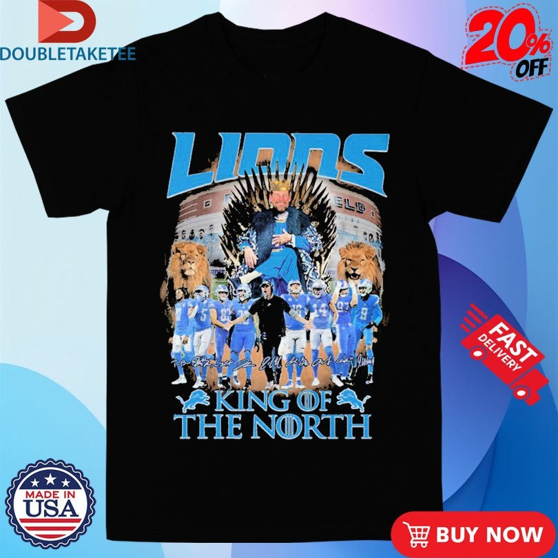 Official Detroit Lions King Of The North Throne Signatures Shirts