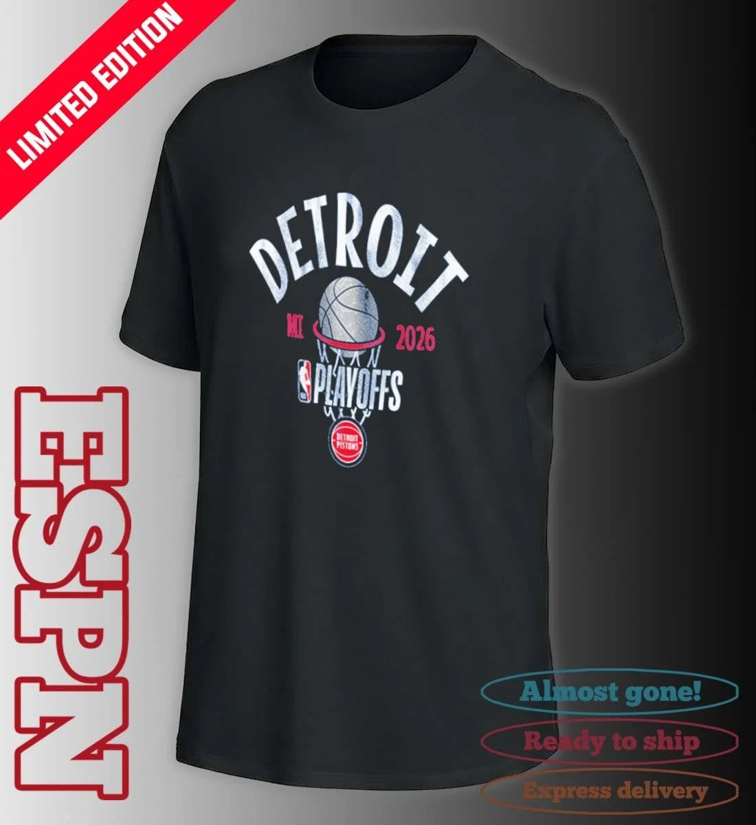 Official Detroit Pistons 2026 Playoff Bound Shirt