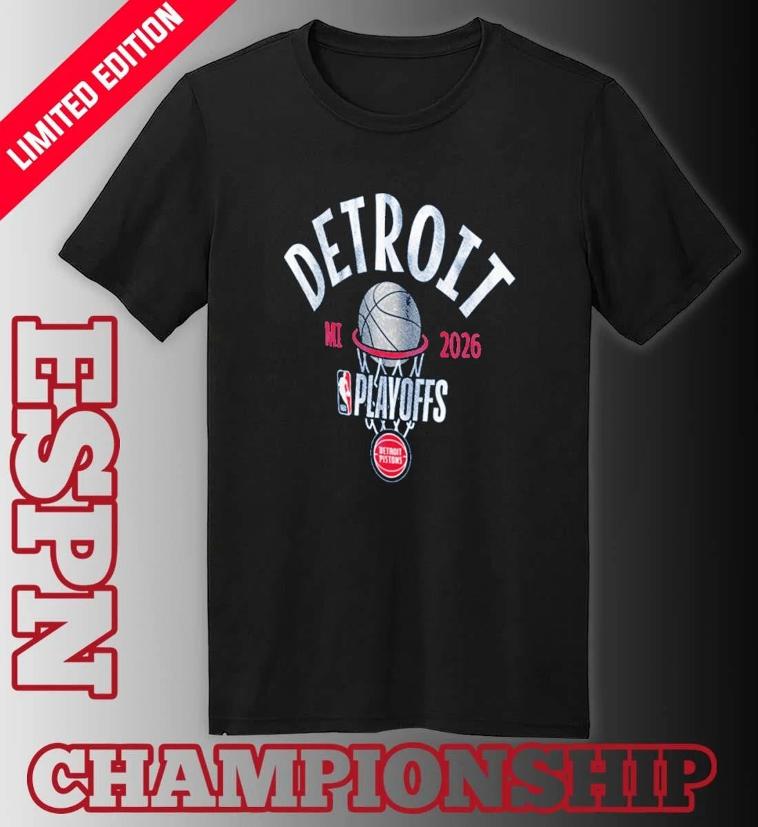 Official Detroit Pistons 2026 Playoff Bound Shirt