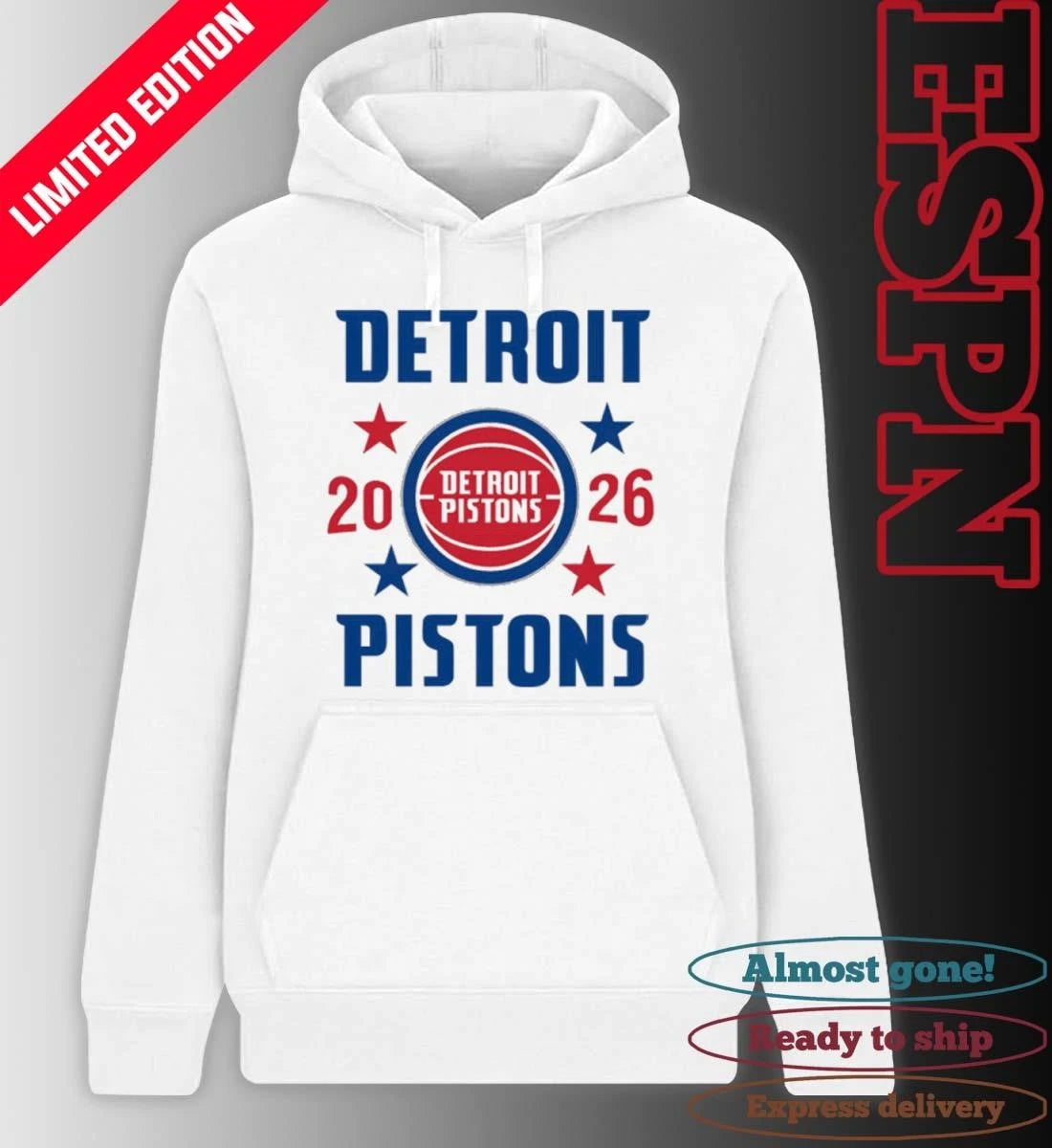 Official Detroit Pistons NBA Playoffs 2026 Stars T-Shirt