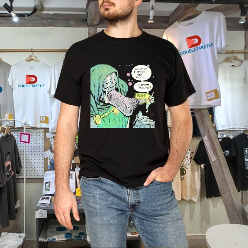 Official Doctor Doom Mind If I Stick My Foot In Mouth Zip Comic Shirts