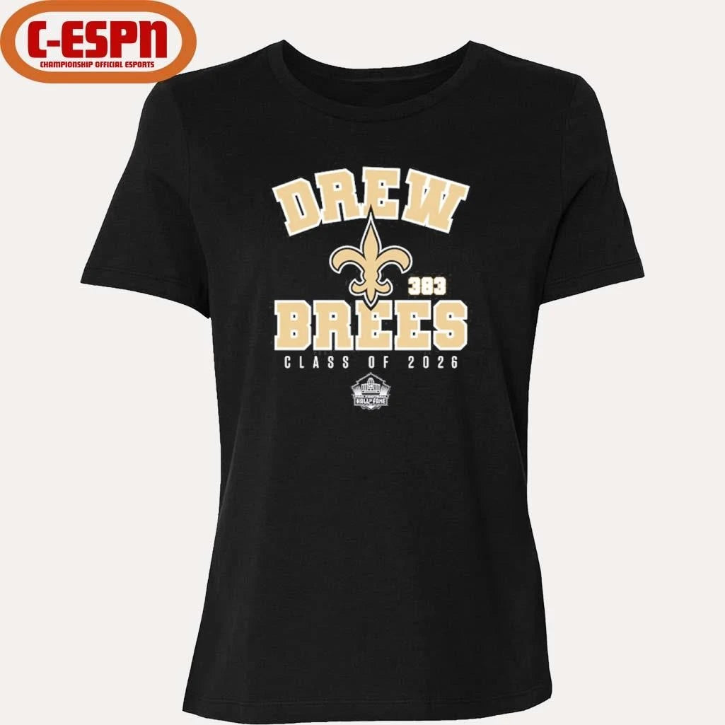 Official Drew Brees Saints Class of 2026 Enshrinee T-Shirt