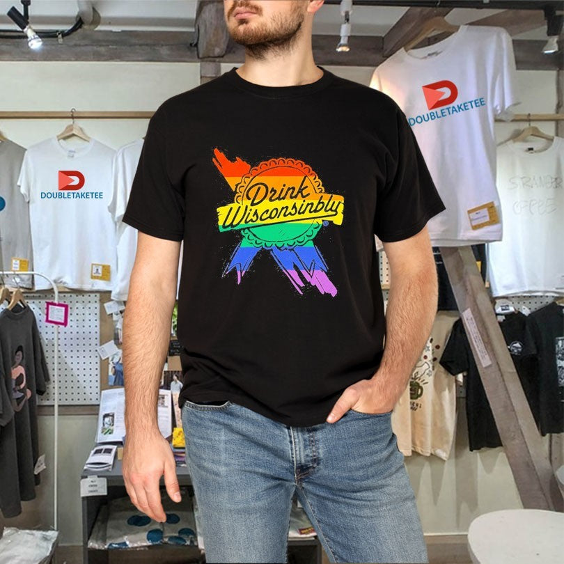 Official Drink Wisconsinbly Retro Ribbon Pride Shirts