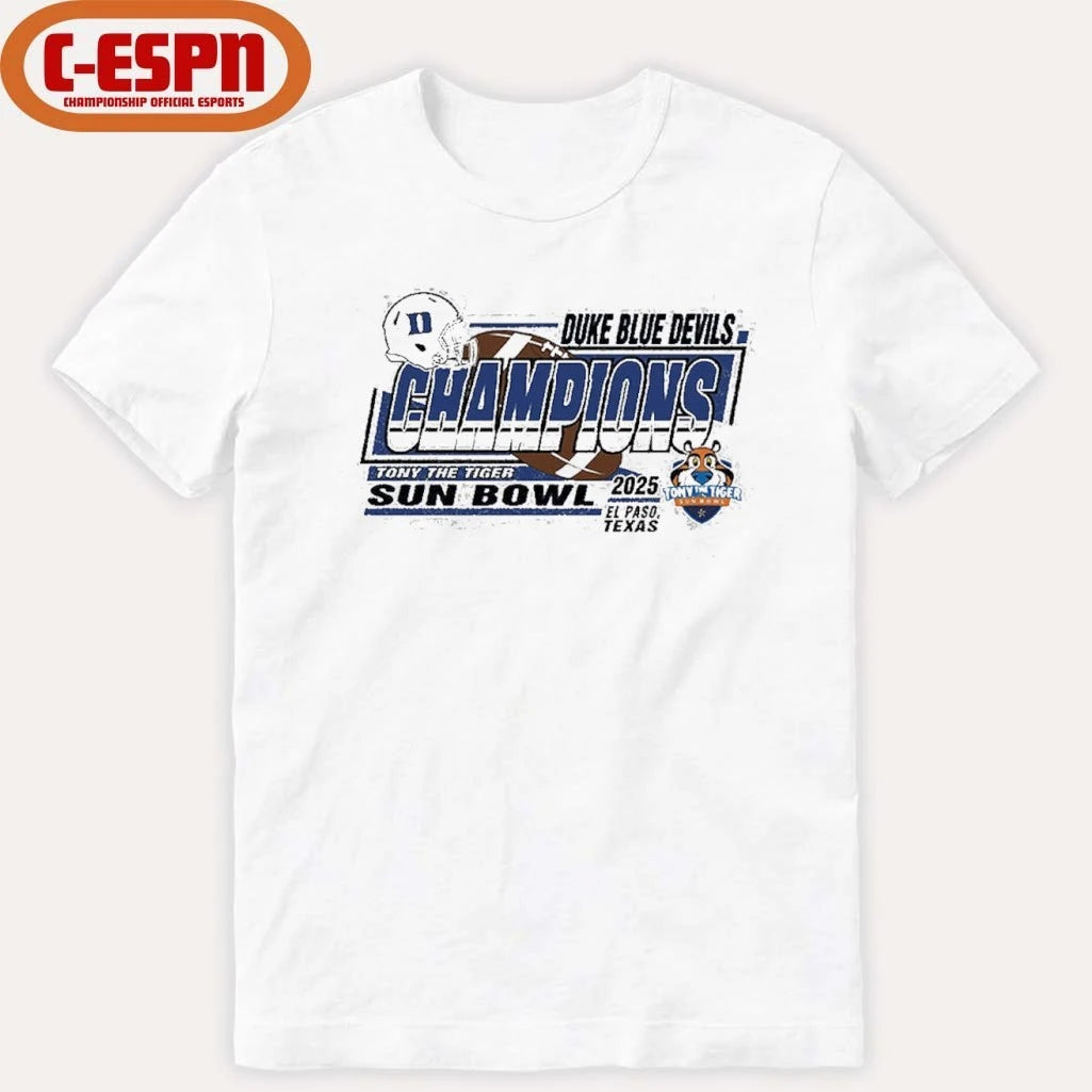 Official Duke University Football Sun Bowl Champions T-Shirt