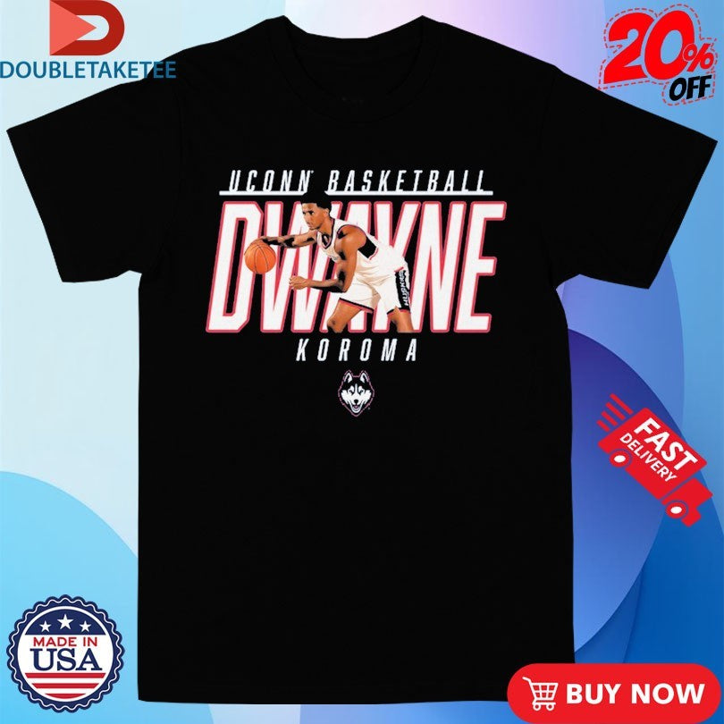 Official Dwayne Koroma Player Posture Uconn Huskies Basketball Shirts