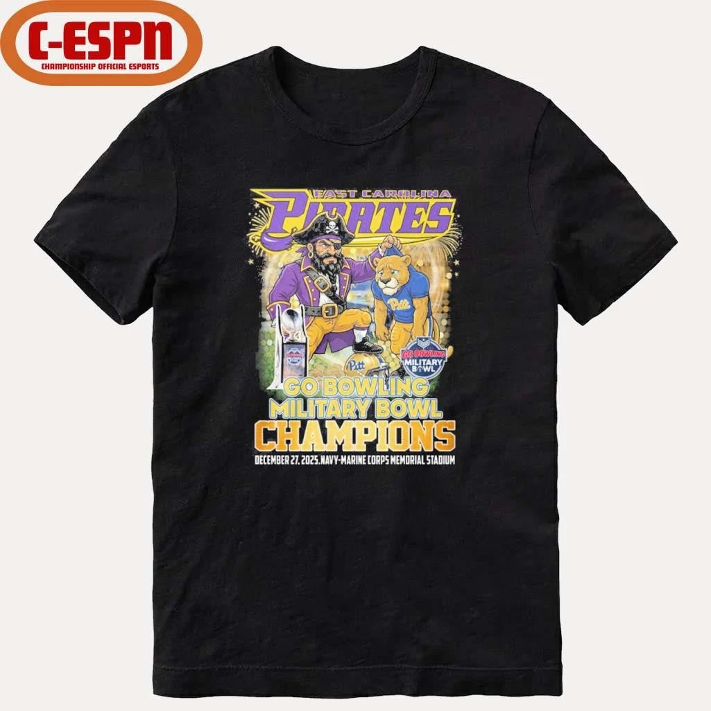 Official ECU Pirates mascot Military Bowl Champions Shirt