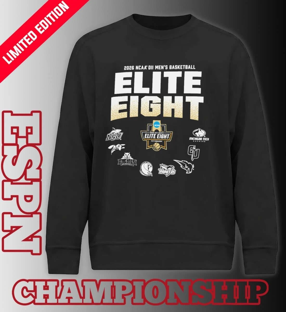 Official Elite 8 2026 NCAA Division II Men’s Basketball Championship T-Shirt