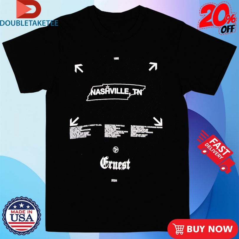 Official Ernest Nashville TN Tracklist Guitar Shirts