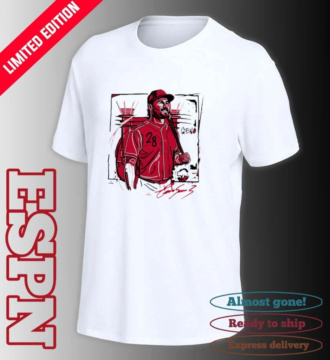 Official Eugenio Suarez Drip &amp; Splatter Black White Shirt