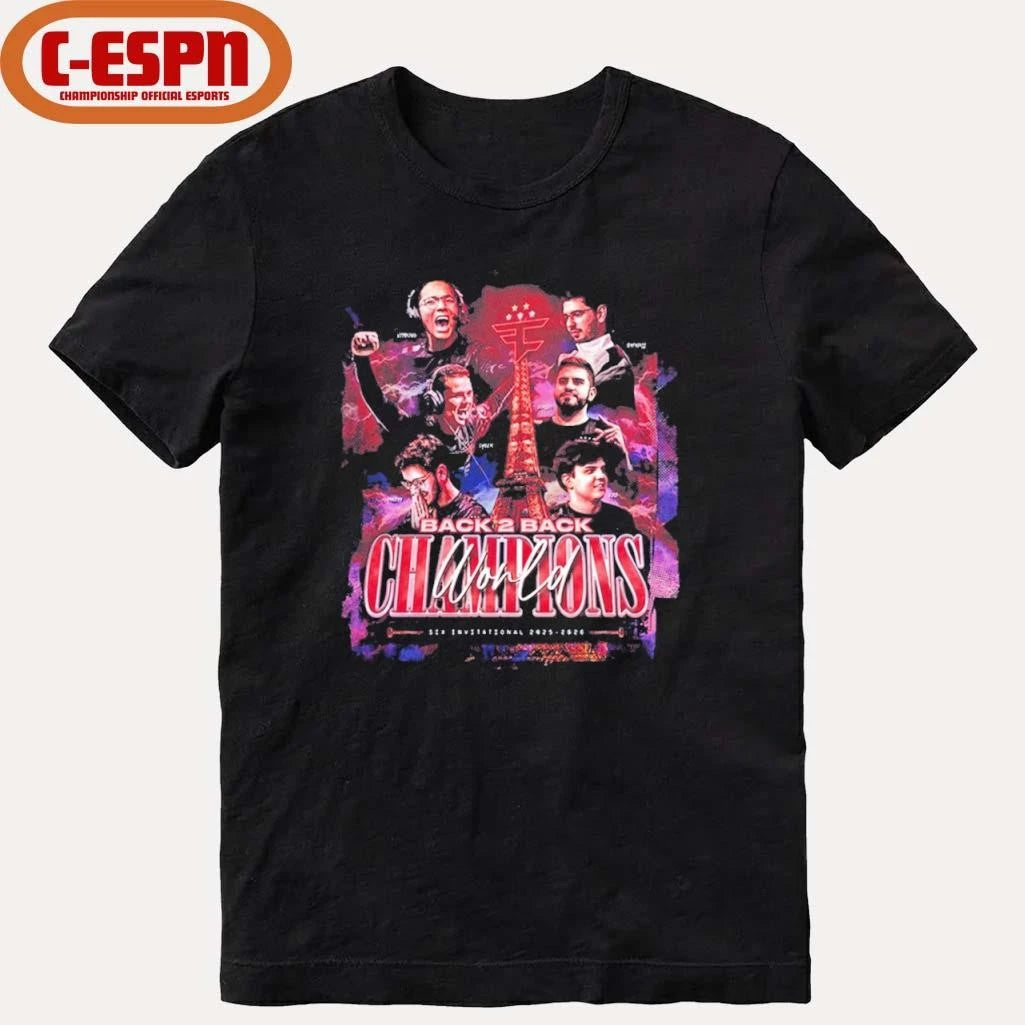 Official FaZe Clan Back 2 Back World Champions Six Invivational Shirt