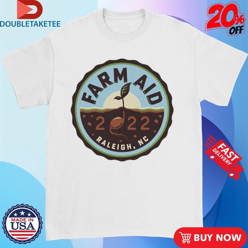 Official Farm Aid 2022 Raleigh NC Concert Logo Shirts