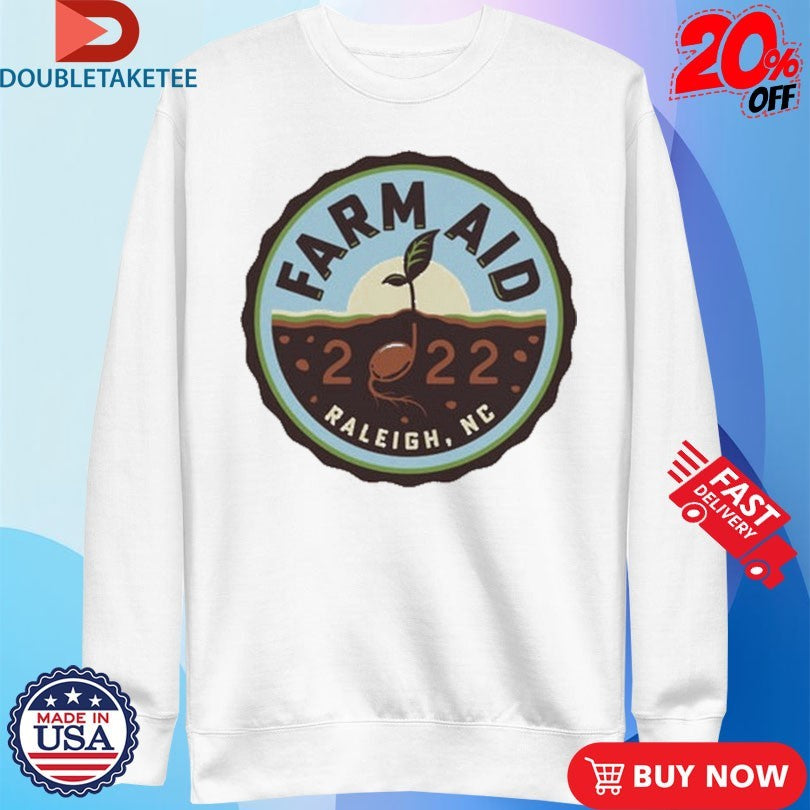 Official Farm Aid 2022 Raleigh NC Concert Logo Shirts