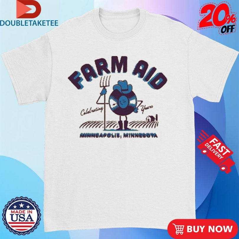 Official Farm Aid 40 Celebrating Minneapolis Record Dude Shirts