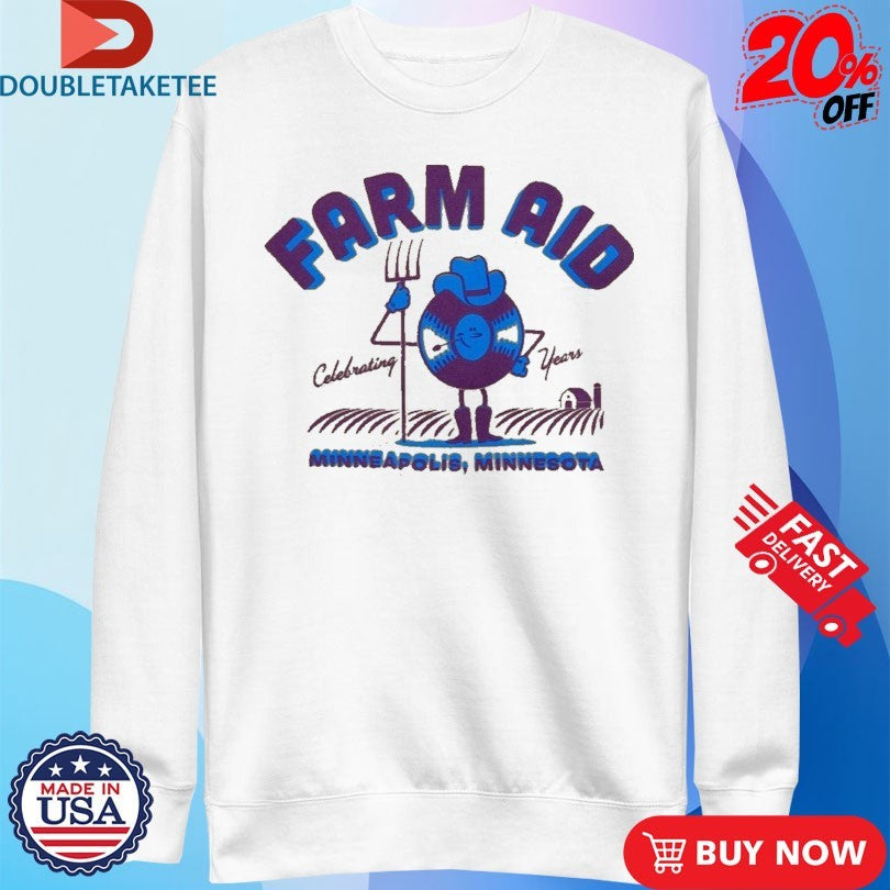Official Farm Aid 40 Years Record Minneapolis Minnesota Shirts
