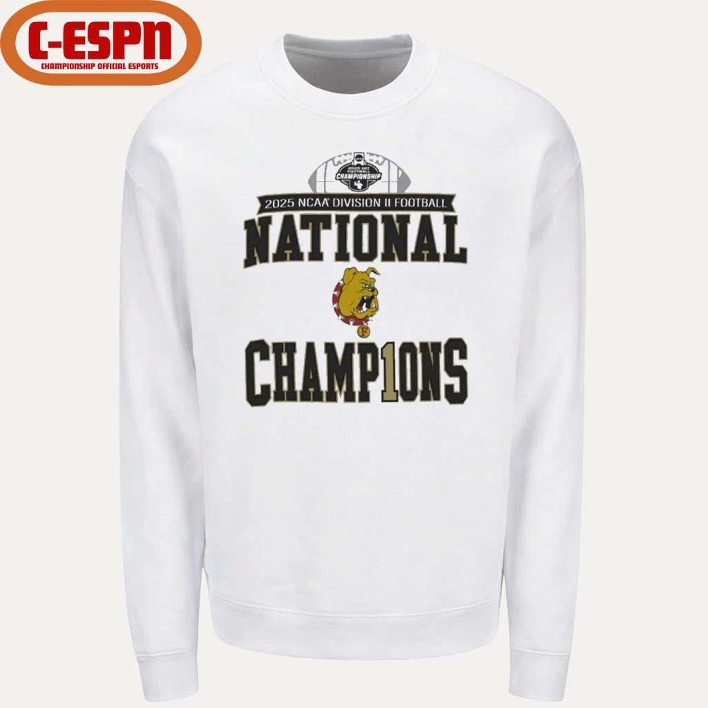 Official Ferris State 2025 NCAA DII Football National Champions Locker Room T-Shirt