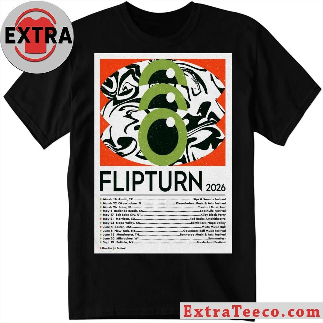 Official Flipturn Spring And Summer 2026 Shows Poster Shirt