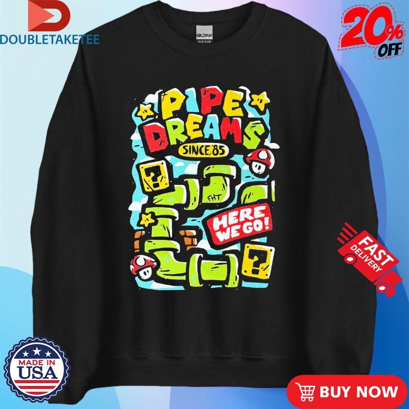 Official Flying House Threads Pipe Dreams Here We Go Shirts