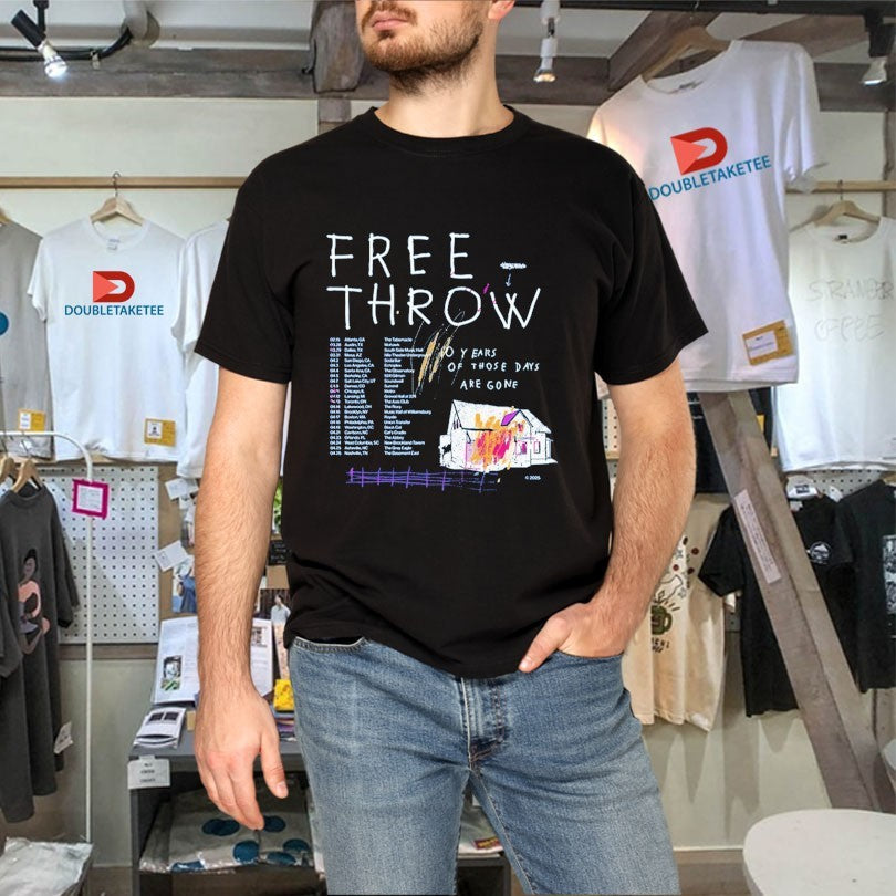 Official Free Throw 10 Years Of Those Days Are Gone Anniversary Tour 2025 Home Shirts