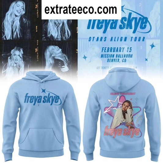 Official Freya Skye Stars Align Tour 2025 Blue Hoodie T-Shirt
