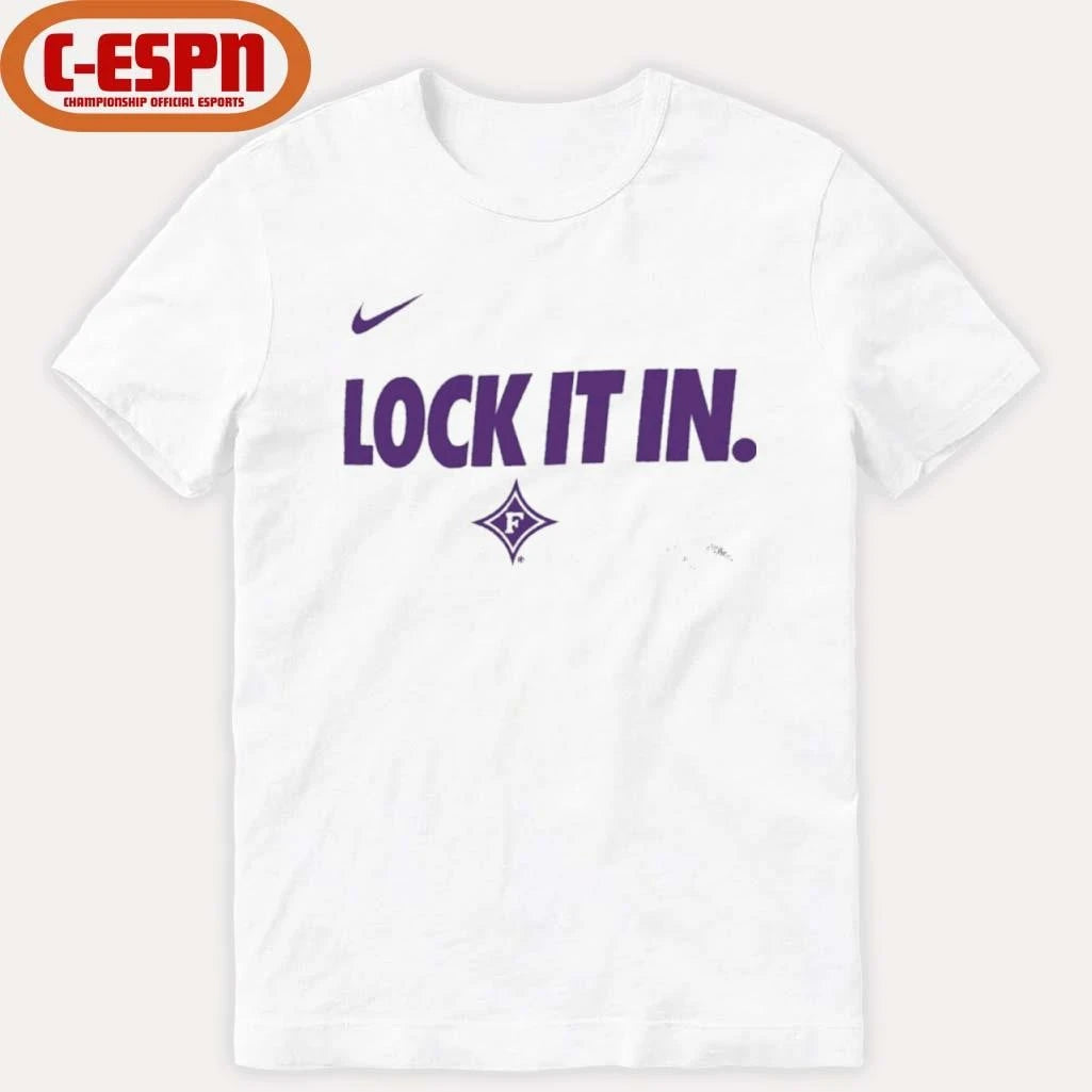 Official Furman University Basketball Lock It In Bench T-Shirt