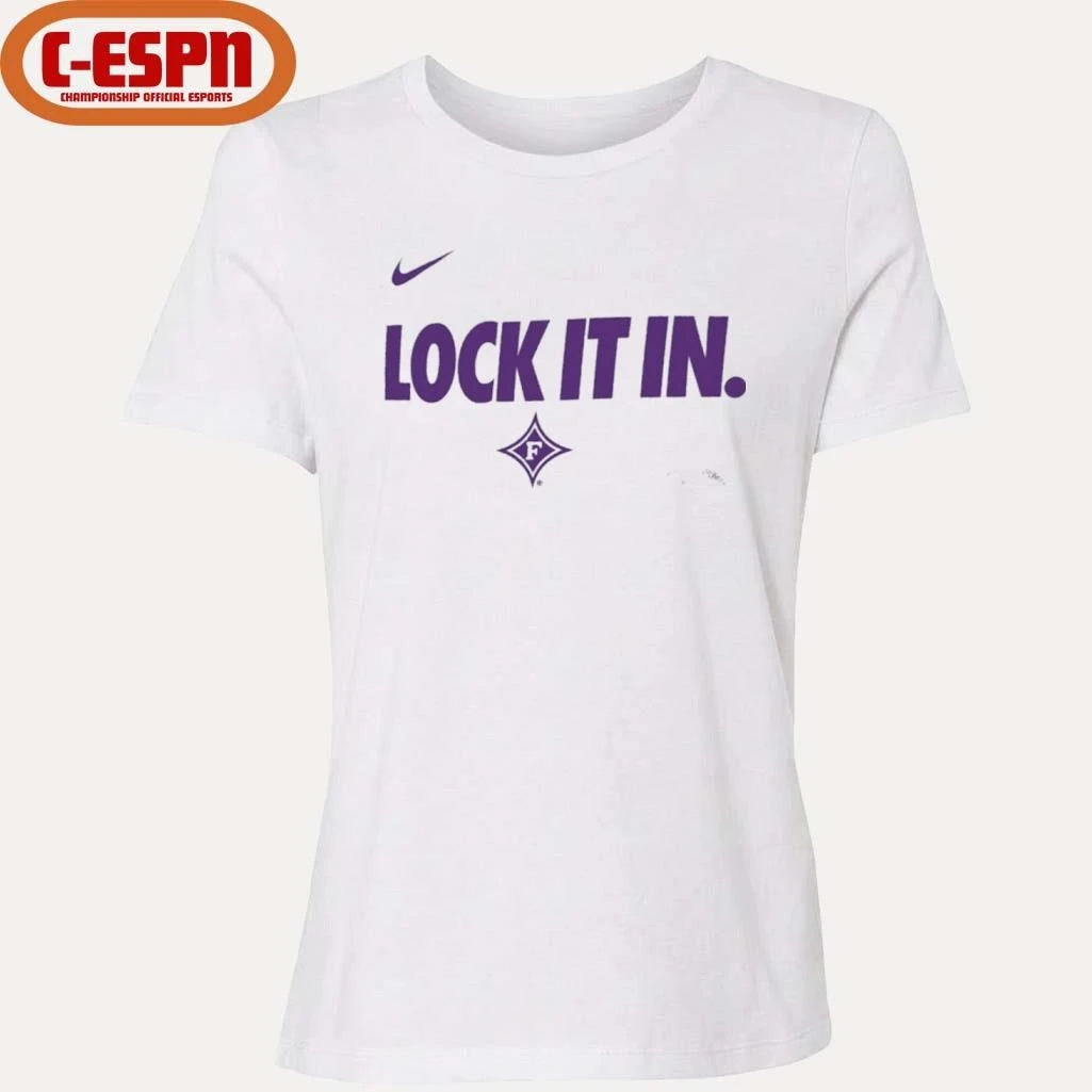 Official Furman University Basketball Lock It In Bench T-Shirt
