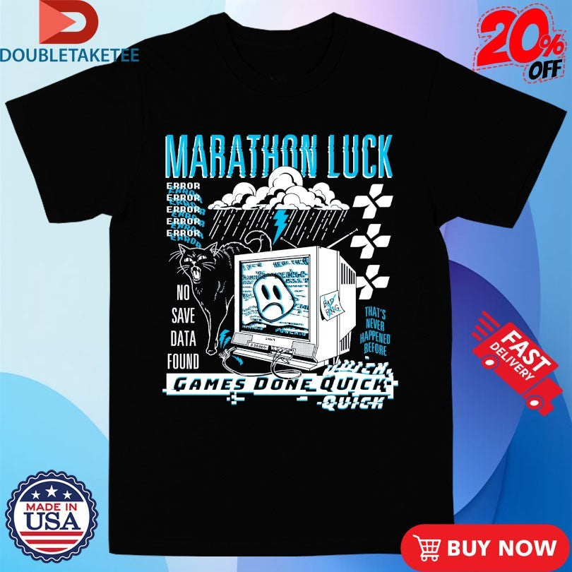 Games Done Quick Marathon Luck No Save Data Found That’s Never Happened Before Error Shirts