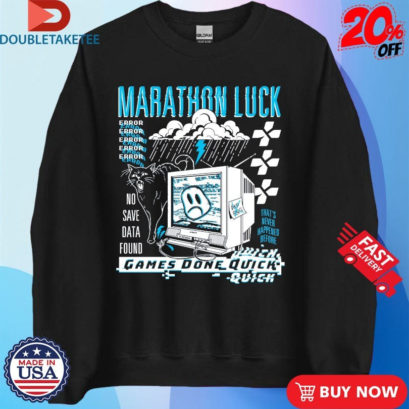 Games Done Quick Marathon Luck No Save Data Found That’s Never Happened Before Error Shirts
