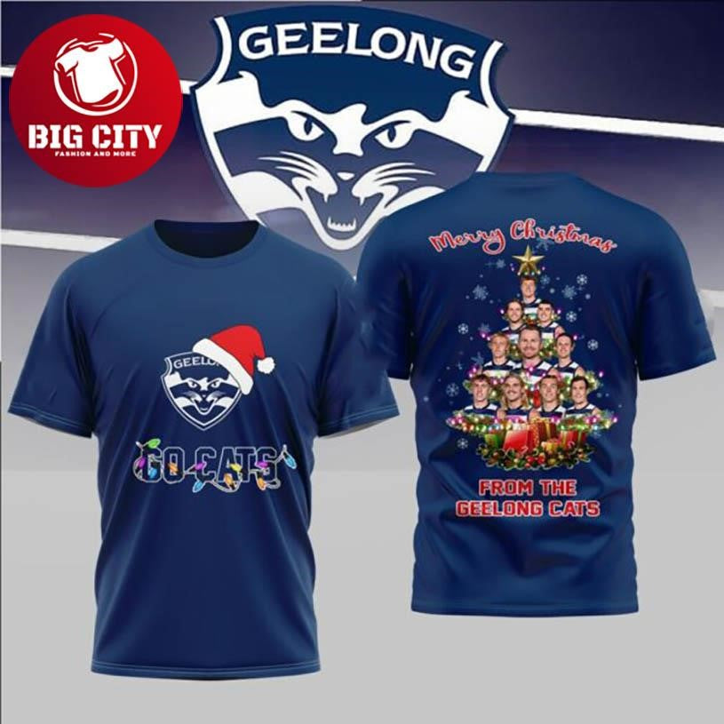 Official Geelong Cats Merry Christmas Player Two Sided Shirt
