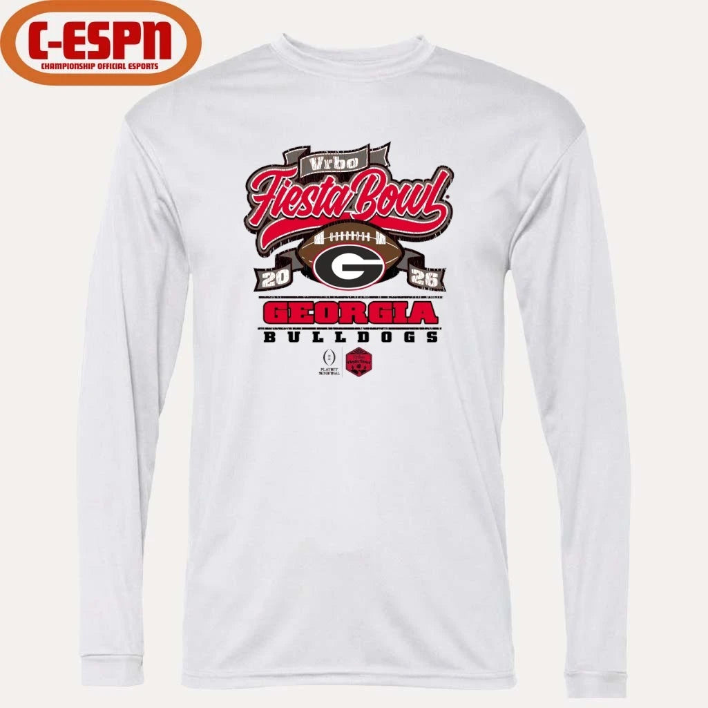 Official Georgia Bulldogs CFP Semifinal 2026 Vrbo Fiesta Bowl Scripted Shirt