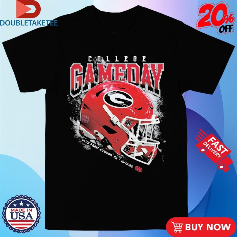 Official Georgia Bulldogs College GameDay Live From Athens GA 2025 Helmet Shirts