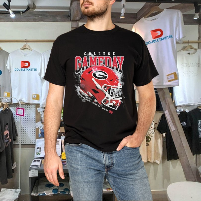 Official Georgia Bulldogs College GameDay Live From Athens GA 2025 Helmet Shirts