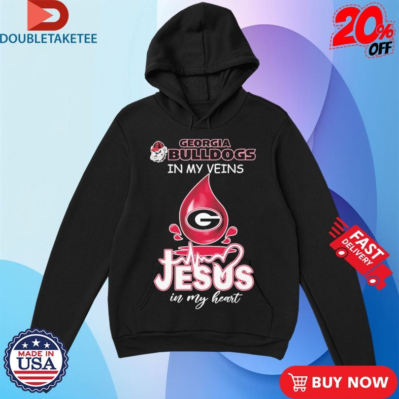 Official Georgia Bulldogs In My Veins Jesus In My Heart Shirts