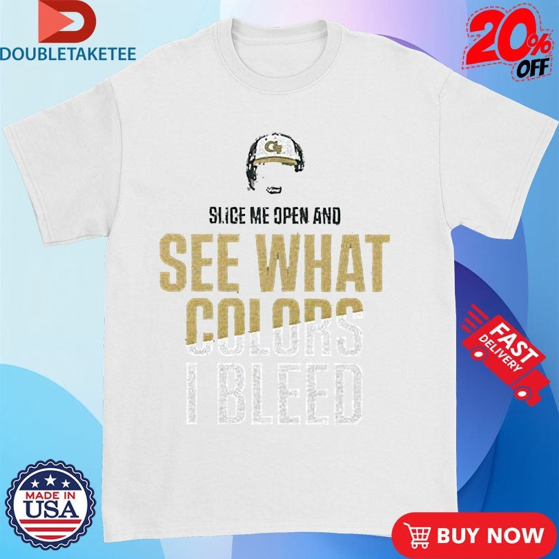 Official Georgia Tech Yellow Jackets Slice Me Open And See What Colors I Bleed Coach Shirts