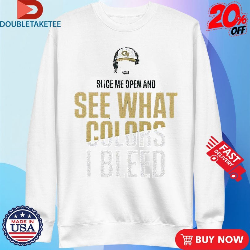 Official Georgia Tech Yellow Jackets Slice Me Open And See What Colors I Bleed Coach Shirts