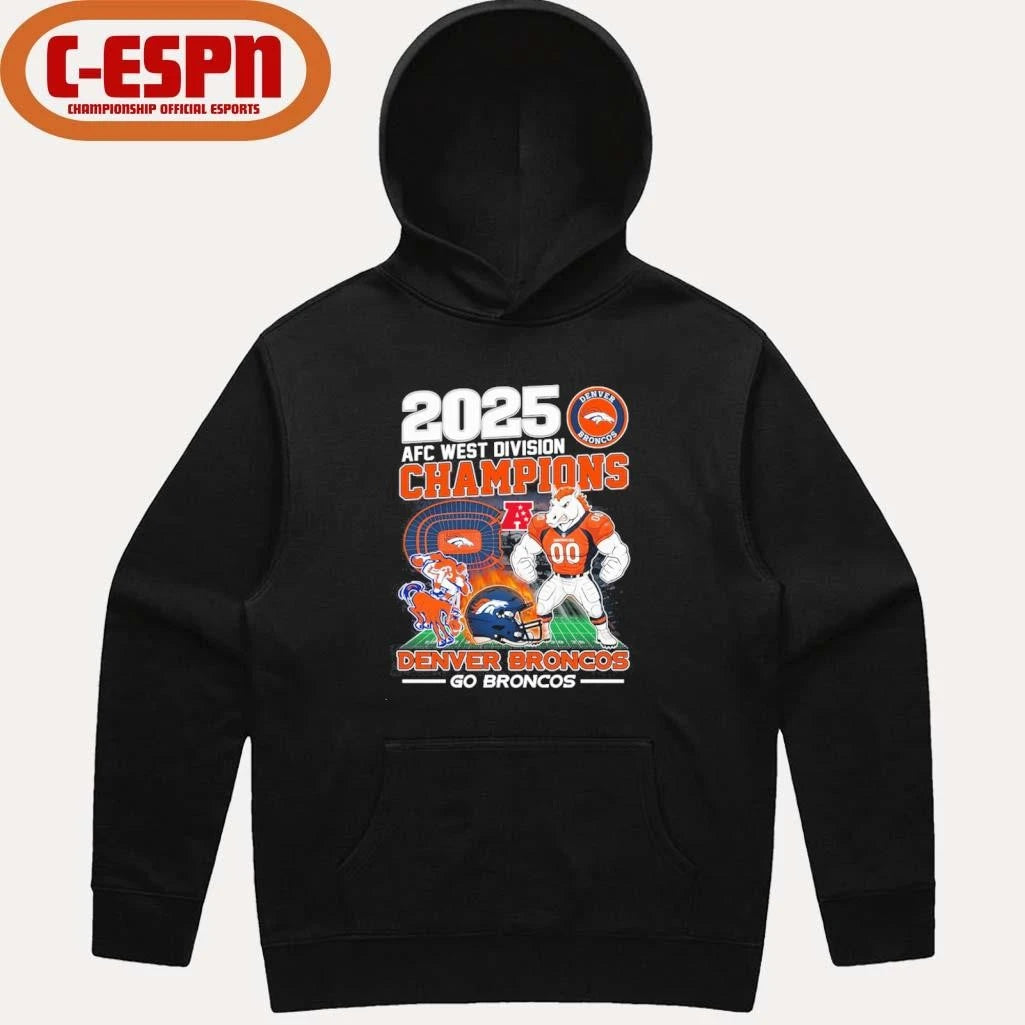 Official Go Broncos 2025 AFC West Champions Shirt