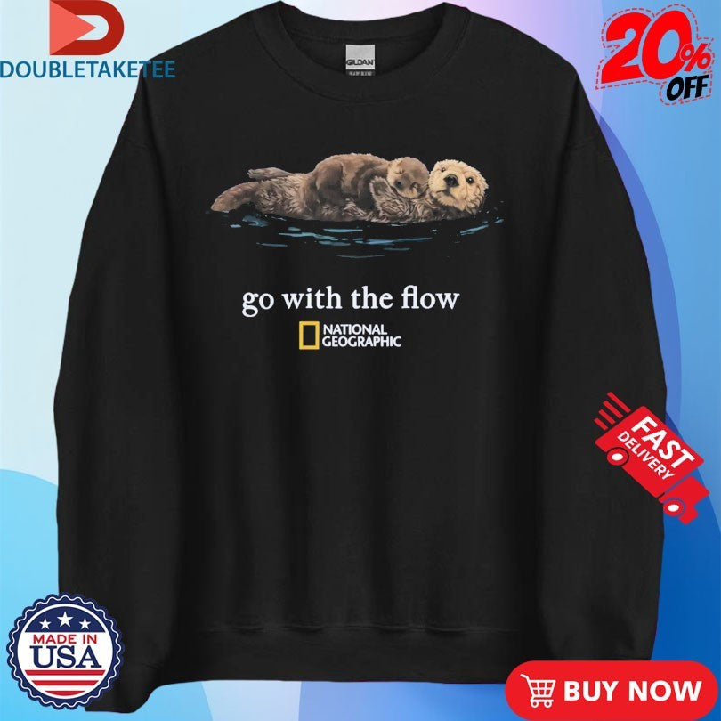 Official Go With The Flow National Geographic Sea Otter Shirts