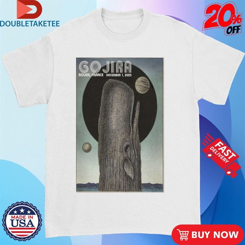 Official Gojira Dec 1 2025 Rouen, France Shirts