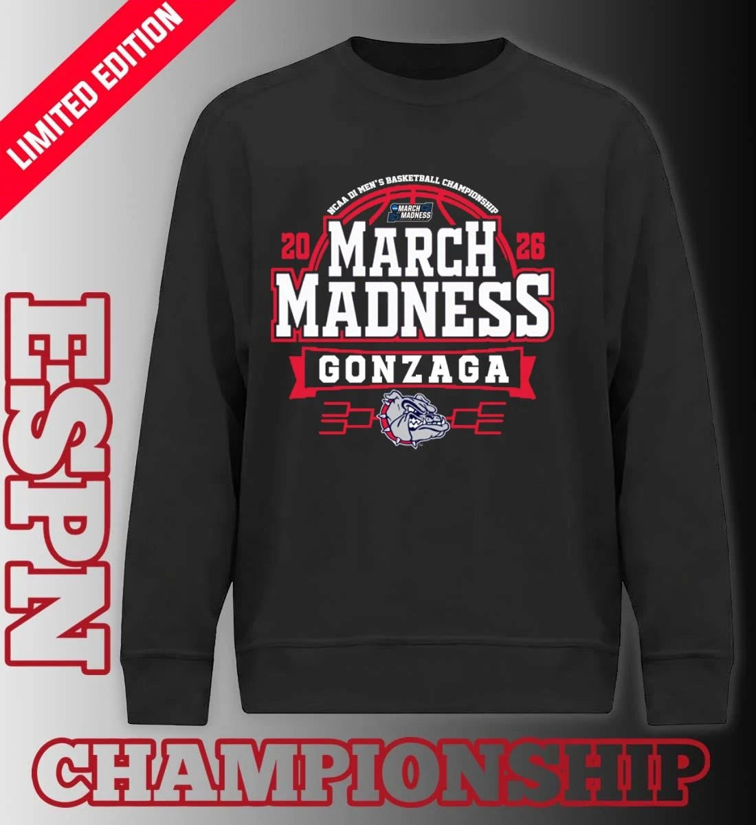 Official Gonzaga Bulldogs March Madness 2026 NCAA DI Men’s Basketball Tournament T-Shirt