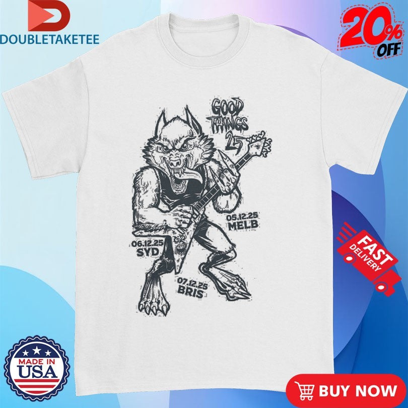 Official Good Things Wolfman Guitar Rock Shirts