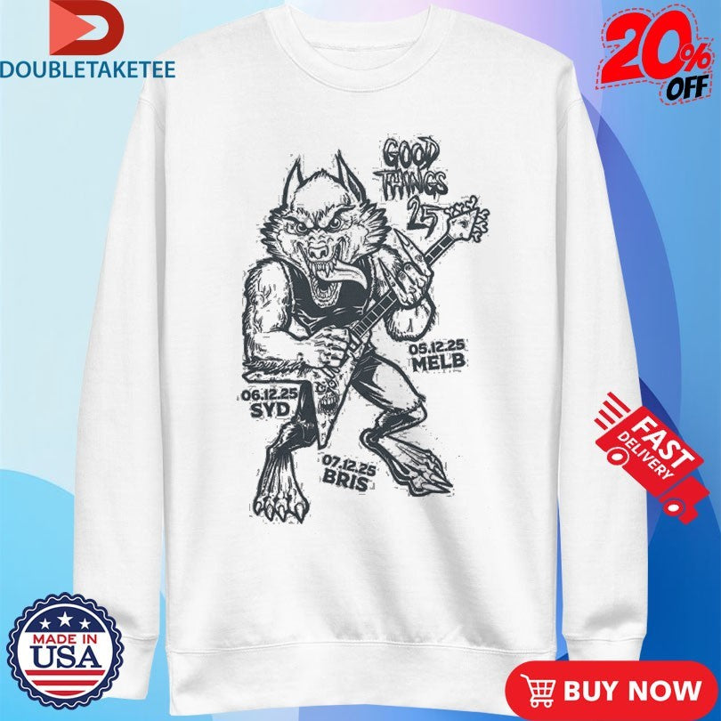 Official Good Things Wolfman Guitar Rock Shirts